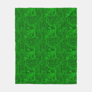 Couverture Polaire Motif de carte électronique de vert