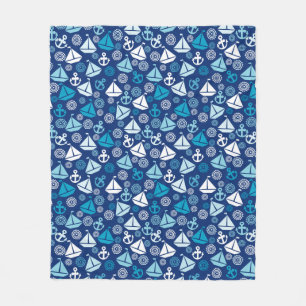 Couverture Polaire Motif De Cartographie Avec Bateaux À Voile