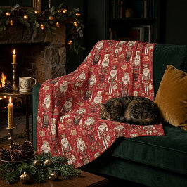 Couverture Polaire Motif de casse-noisettes rouges Noël