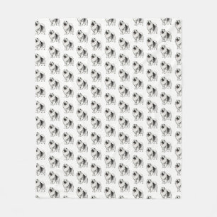 Couverture Polaire Motif de chien de bande dessinée de Keeshond