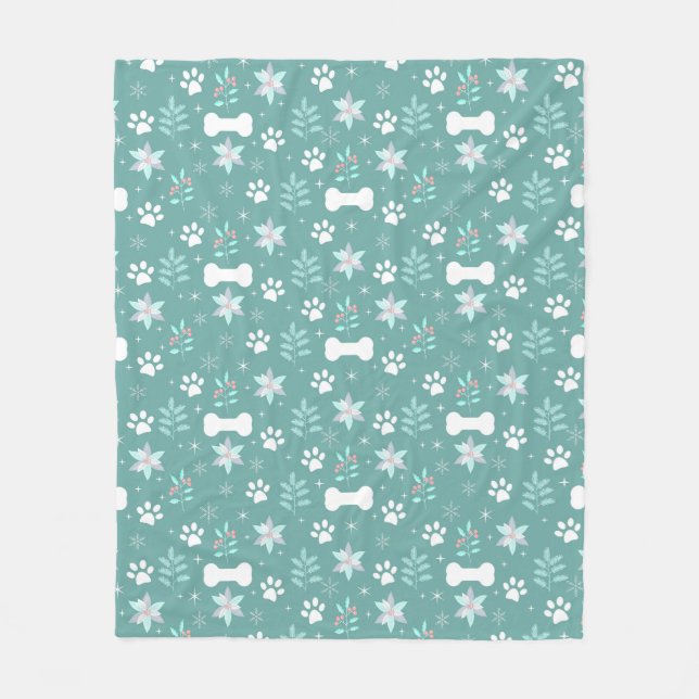 Couverture Polaire Motif de chiens et d'os de vacances (Devant)