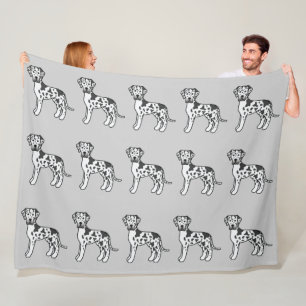 Couverture Polaire Motif de chiens Great Dane à manteau arlequin sur 