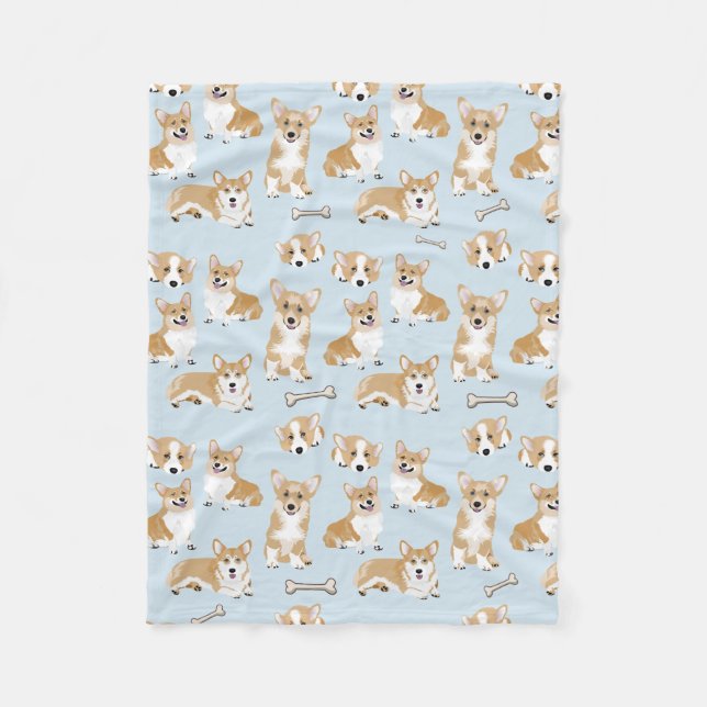 Couverture Polaire Motif de chiot de chien de Pembroke de corgi de (Devant)