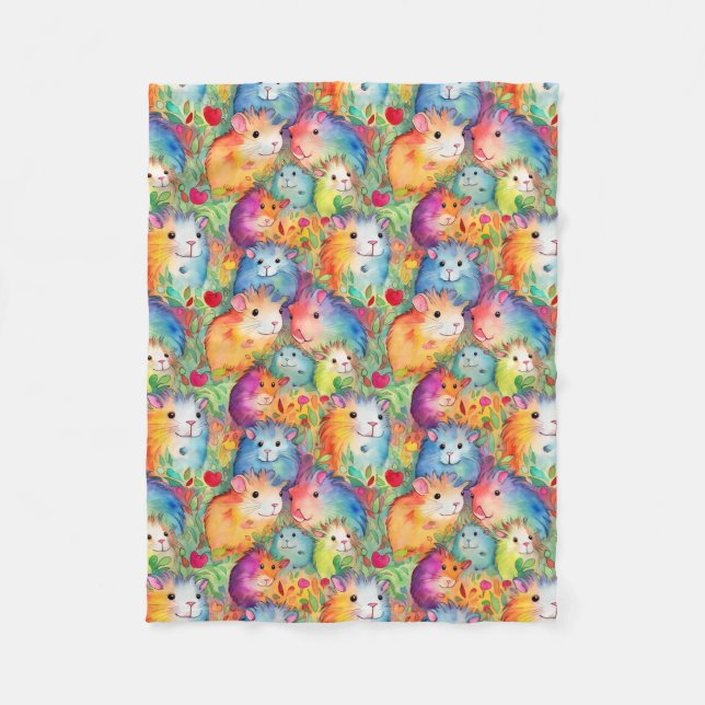 Couverture Polaire Motif de cobayes mignons (Devant)