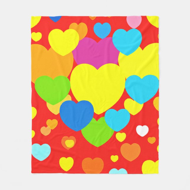 Couverture Polaire Motif de coeur (Devant)