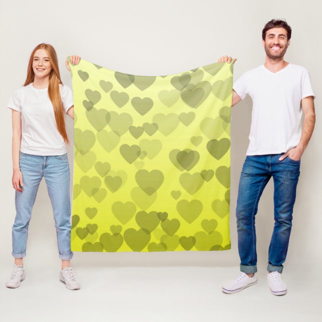 Couverture Polaire Motif de coeur 22 (En situation)