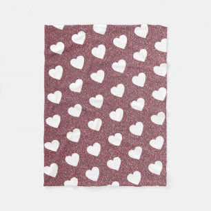 Couverture Polaire Motif de coeur mignon Rose Parties scintillant or
