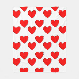 Couverture Polaire Motif de coeur rouge à décalage mignon