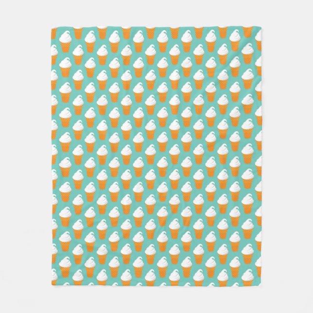 Couverture Polaire Motif de cône de glace à la vanille (Devant)