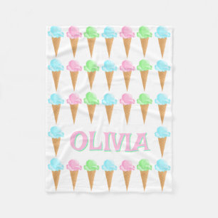 Couverture Polaire Motif de cônes de crème glacée personnalisée