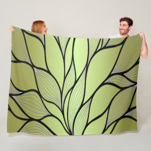 Couverture Polaire Motif de congé créatif vert olive