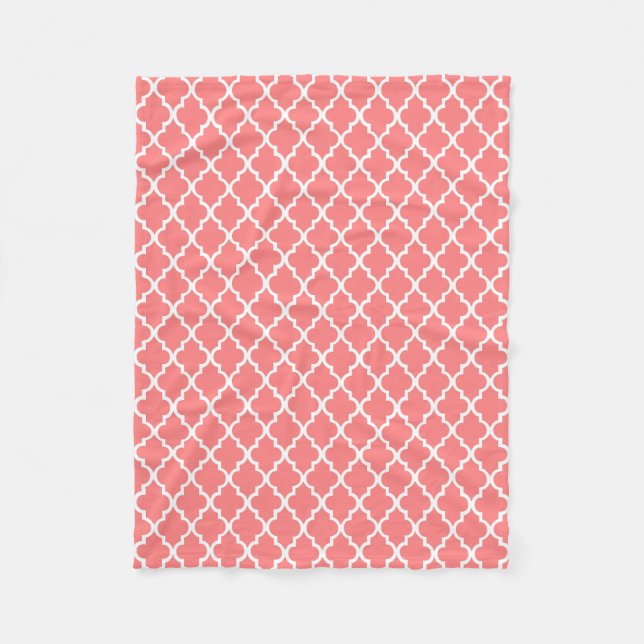 Couverture Polaire Motif de corail de tuiles de Quatrefoil (Devant)