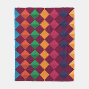 Couverture Polaire Motif de couleurs géométriques