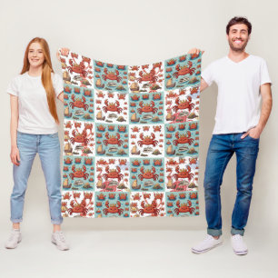 Couverture Polaire Motif de crabes
