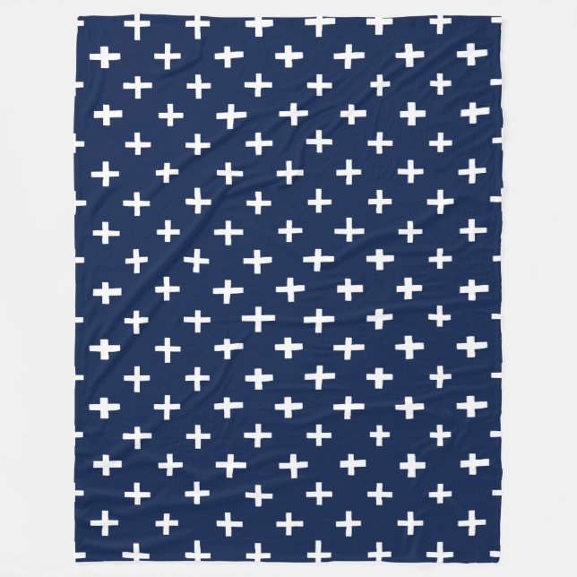Couverture Polaire Motif de croix - Style Indigo (Devant)