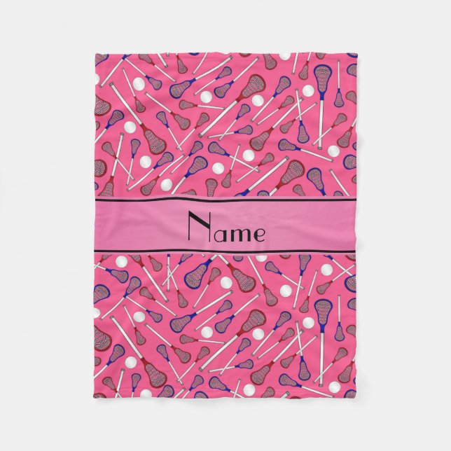Couverture Polaire Motif de crosse rose de nom personnalisé (Devant)