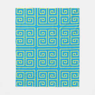 Couverture Polaire Motif de de Labyrinthe géométrique de Carré jaune