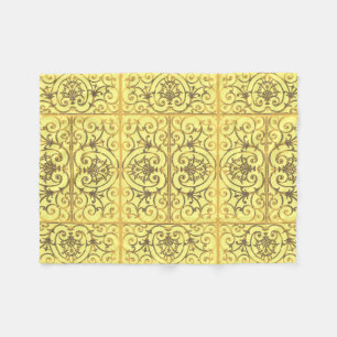 Couverture Polaire Motif de défilement jaune
