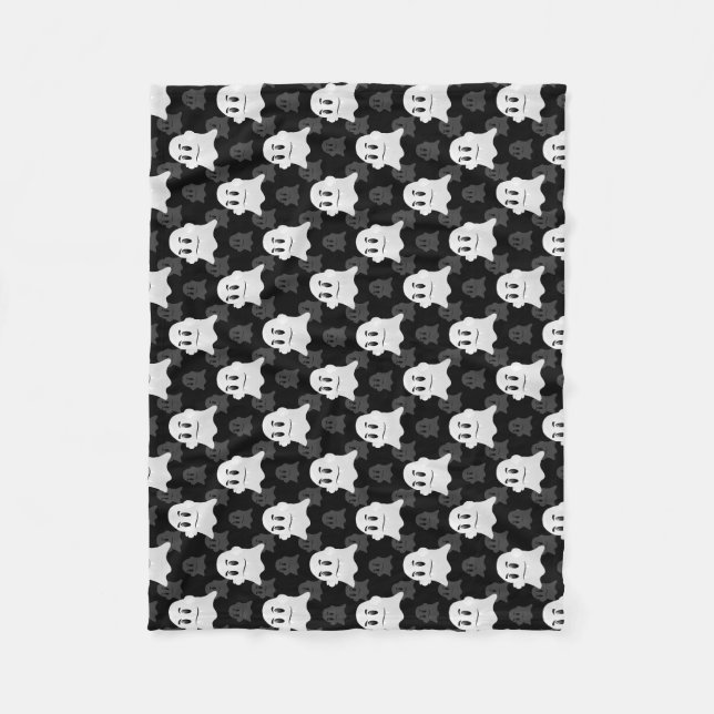 Couverture Polaire Motif de design d'impression noir blanc Ghost (Devant)