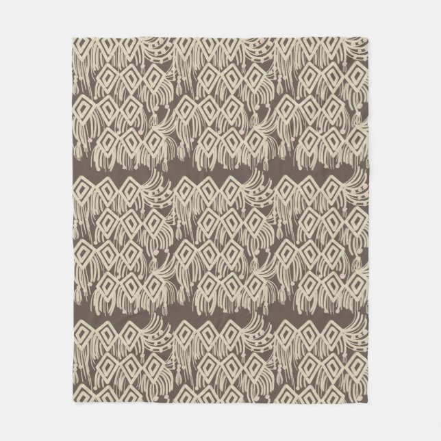 Couverture Polaire Motif de dessin de Tricot de Macrame Bohemian (Devant)