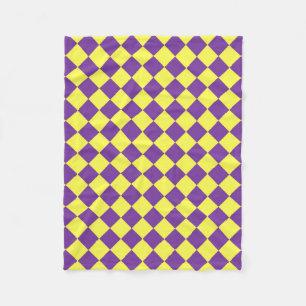 Couverture Polaire Motif de diamant jaune pourpre Checker
