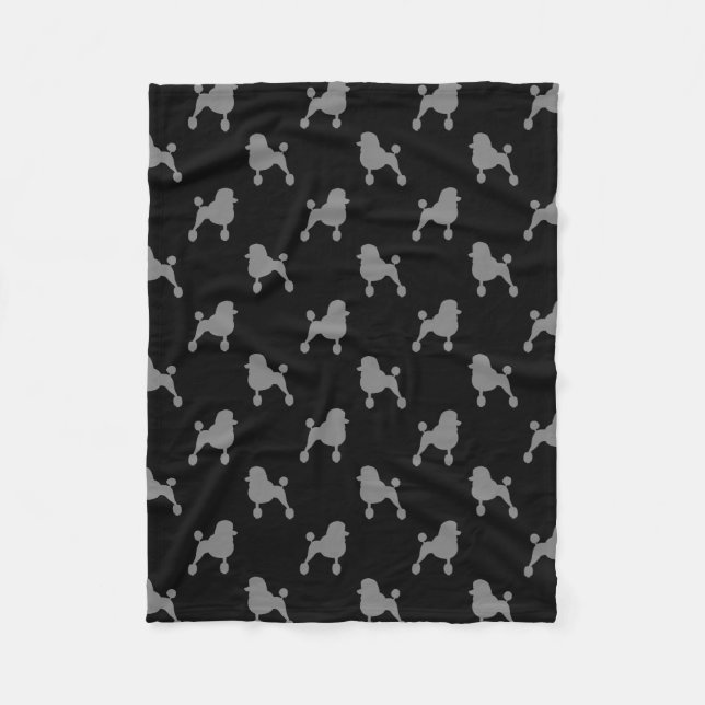 Couverture Polaire Motif de fantaisie de silhouettes de caniche (Devant)