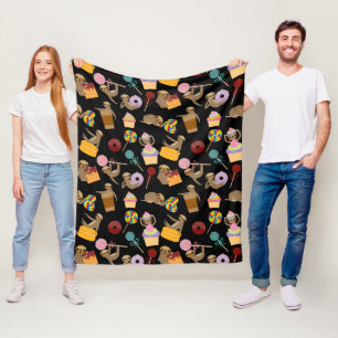 Couverture Polaire Motif de festins de bonbon à paresse