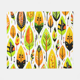 Couverture Polaire Motif de feuille sans couture bohème coloré