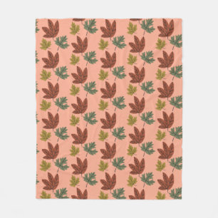 Couverture Polaire Motif de feuilles d'automne par temps froid