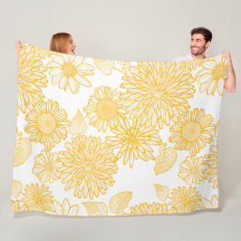 Couverture Polaire Motif de fleurs