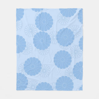 Couverture Polaire Motif de fleurs bleues