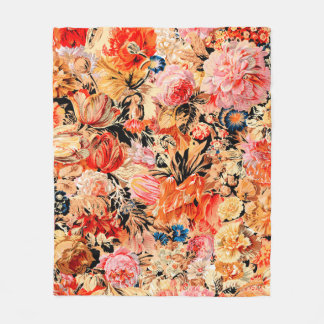 Couverture Polaire Motif de fleurs de brosse