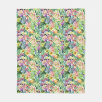 Motif de floraison exotique de cactus d'aquarelle