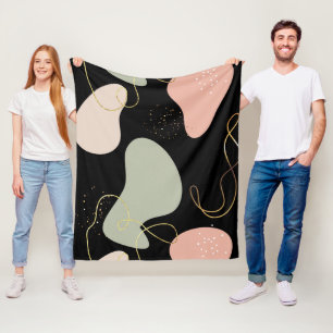 Couverture Polaire Motif de formes organiques géométriques Boho Abstr