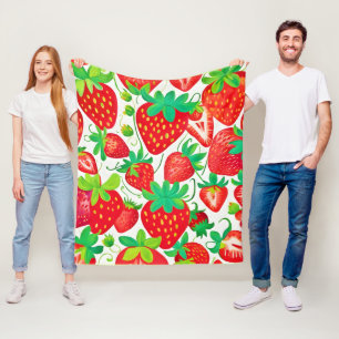 Couverture Polaire Motif de fraises
