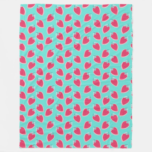 Couverture Polaire Motif de fruits de fraise cuite (Devant)