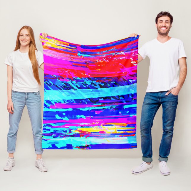 Couverture Polaire Motif de gravure de couleur (En situation)