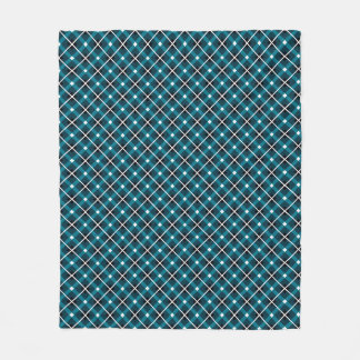 Couverture Polaire Motif de grille géométrique turquoise et Marine