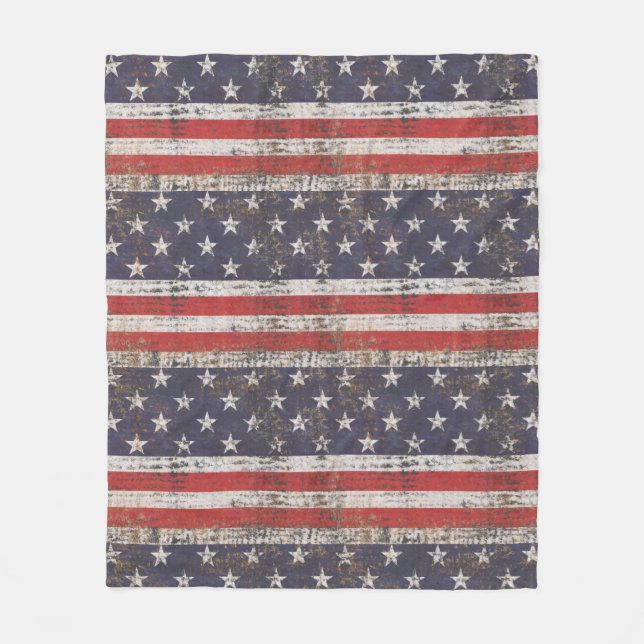 Couverture Polaire Motif de Grunge Patriotique (Devant)