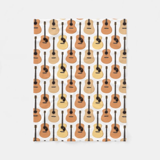 Couverture Polaire Motif de guitares acoustiques (Devant)