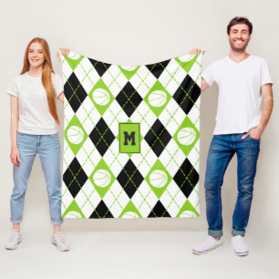 Couverture Polaire motif de Jacquard à thème de basket noir blanc cit