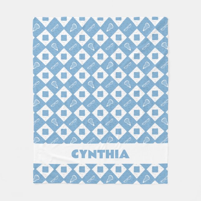 Couverture Polaire Motif de Jacquard de crosse bleu poudre (Devant)