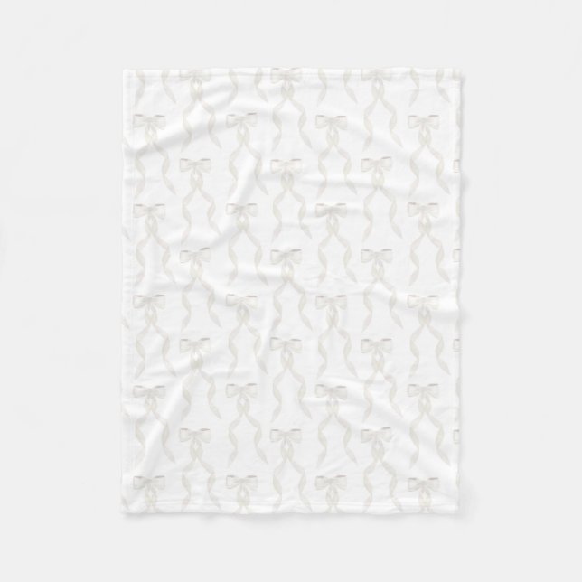 Couverture Polaire Motif de la Bow blanche Aquarelle (Devant)