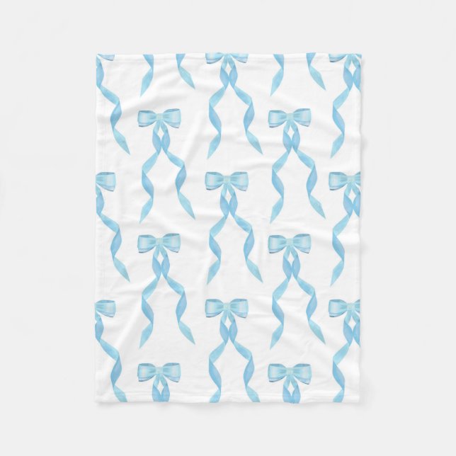 Couverture Polaire Motif de la Bow Bleue Aquarelle (Devant)