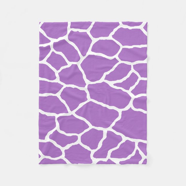 Couverture Polaire Motif de la peau de girafe violette blanche (Devant)