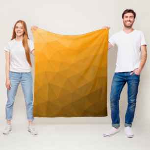 Couverture Polaire Motif de maillage géométrique dégradé orange