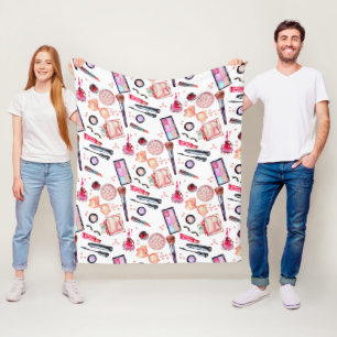 Couverture Polaire Motif de maquillage d'aquarelle