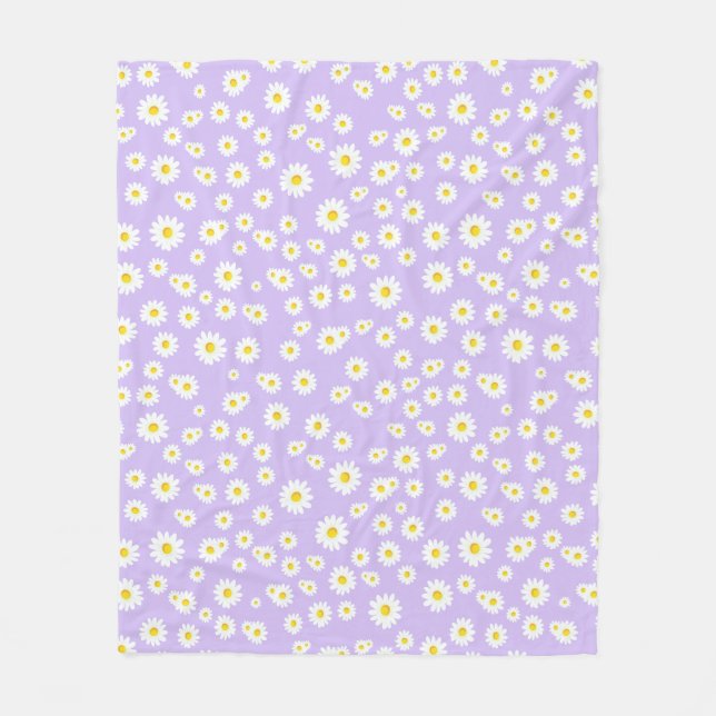 Couverture Polaire Motif de marguerites de printemps de Boho violet (Devant)