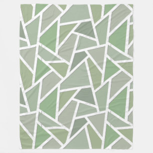 Couverture Polaire Motif de mosaïque vert olive