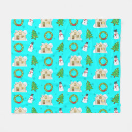 Couverture Polaire Motif de Noël  